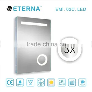 IP44 CE Frameless Bathroom LED Mirror With 3x Magnifier Supplier's Choice thumbnail-2