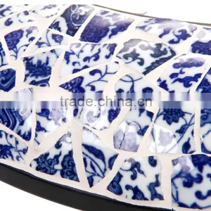 Home Decor Quartz Analog Chinese Blue and White Porcelain Wall Clock thumbnail-4