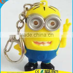 High Quality Promotional Cute Assorted Sound Activated LED Animal Keychain thumbnail-1