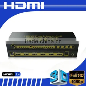 3D HIFI 1.4V 4x2 HDMI Matrix Audio Separation With Romote Control Support MHL Function thumbnail-1