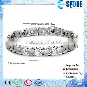 Heart Love Design Stainless Steel Bracelet/ Power Energy Balances Bracelet thumbnail-1