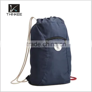 Custom Your Logo Khaki Polyester Gym Bag Drawstring Backpack thumbnail-6