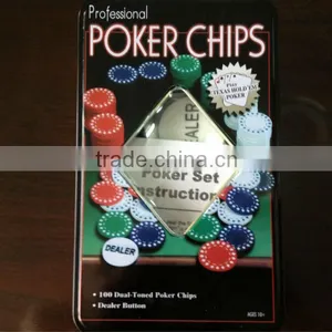 Poker Chips in Tin Box /Window Box/ Aluminum Box thumbnail-1