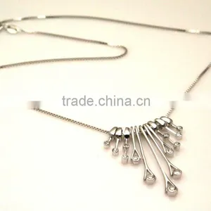 925 Sterling Silver Necklace Pendant With Zircon, Party Jewellery thumbnail-1