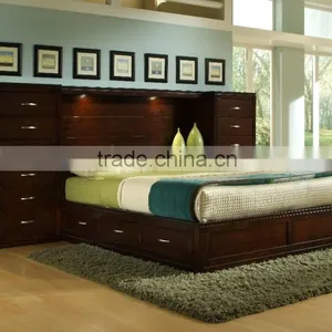 American Country Style Multi-functional Storage Bed / Wooden Bookshelf Bed AS-B34 thumbnail-1