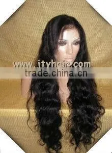 Hot Beauty 22" #1B Loose Wave, Chinese Silk Top Aaaaa Human Hair Full Lace Wig thumbnail-1