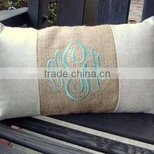 Monogram Lumbar Pillow Cover thumbnail-1