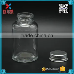 Medicinal Use Round Transparent Glass Pill Bottle 100ml thumbnail-2