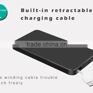 CE FCC ROHS Retractable Cable 3 in 1 Power Bank From 14years Power Bank Factory thumbnail-5
