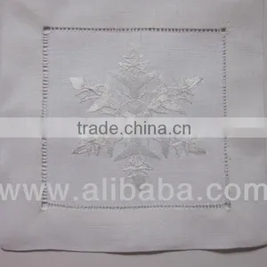 100% Linen Hand Embroidery Coaster Snow Flake Pattern thumbnail-1