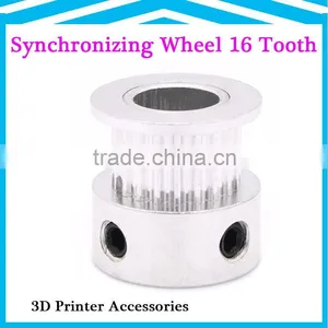 3D Printer Accessory Pulley Synchronizing Wheel 16 Teeth Alumium Bore 5mm for Length15mm FDM 3D Printer Reprap Prusa i3 DIY Kit thumbnail-1