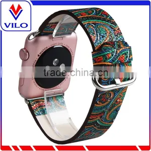 Wholesale Genuine Leather Watch Strap Wrist Band With Metal Clasp for Apple Watch thumbnail-2