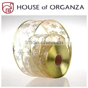 Decorative Organza Wired Christmas Ribbon for Gift Decoration thumbnail-1