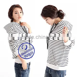 Custom Striped Pullover Sweatshirts Hoodies Women thumbnail-5