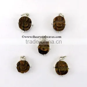 Tiger Eye Agate Ganesh Cabochon Pendant thumbnail-1