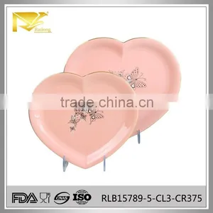 Made in China Ceramic Heart Shape Cake Plate, Heart Shaped Dinner Plates, Decorative Plate thumbnail-1