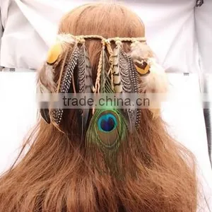 Tribe Feather Beads Headbands Headdress Carnival Headpieces Waistband Hairband thumbnail-3