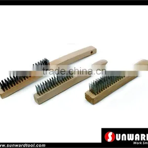 Wooden Handle Wire Brush 419Row,316Row,516Row thumbnail-1