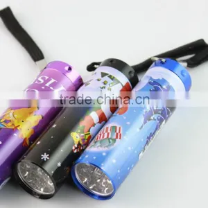 Printed Wrap Around 9 LED Aluminum Flashlight thumbnail-1