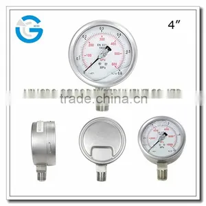 High Quality Stainless Steel 4 Inch Pressure Gauge With Bottom Connection thumbnail-1
