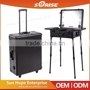 Free-standing Lighted Makeup Studio With Legs, Wheels ,Stand & Multi-Media thumbnail-1