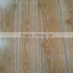Rustic Light Wire-brushed Solid Ash Wood Flooring thumbnail-1