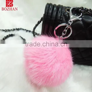 Cute Pink Pompom Keyring for Gift thumbnail-1