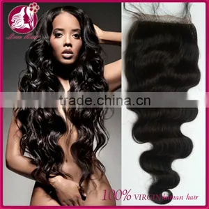 7A Free Shipping Brazilian Virgin Hair Body Wave Closures Human Hair Lace Closure 4*4 Middle Free 3 Way Part Silk Base Closure thumbnail-3