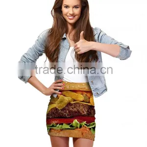 2015 Women Mini Skirt Hamburger Sublimation Printing Pencil Skirt N20-3 thumbnail-1