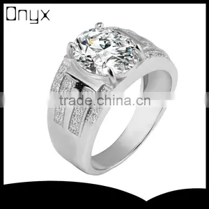 925 Sterling Silver Wide Band Dome Pave Setting Ring thumbnail-1