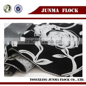 Rose Pattern China Textile Flocked Sofa Upholstery Decorative PVC Fabric thumbnail-4