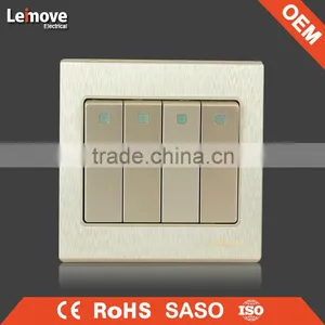 Woven Gold Finish Three Gang One/two Way Arbitrary Point Wall Switch thumbnail-4