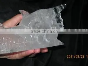 Wholesale Nice Hand Carved Clear Crystal Dragon Skull for Friend Gifts thumbnail-6