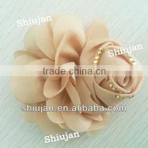 Chiffon/Satin/Organza/Silk Fabric Flower With Crystal thumbnail-1