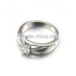 Wholesale Luxury Wedding Stainless Steel Simple Silver Ring Design Diamond Women Jewelry thumbnail-2