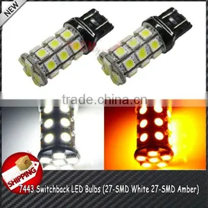 RV LED Light High Power 7440 7443 T20 12V 27-SMD-505 Switchback LED Bulbs For Front Turn Signal Lights Lamps thumbnail-1
