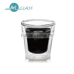Wholesale Beer Shape Water Bottle Double Wall Glass Cup100ml N6086 thumbnail-1