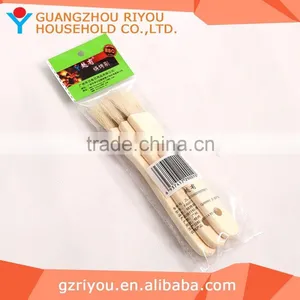 High Quality Round Bbq Grill Wooden Handle Brush thumbnail-3