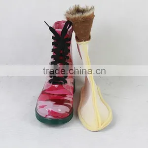 2016 Women Fashion Cheap Martens Plastic PVC Rain Boots With Shoelace thumbnail-4