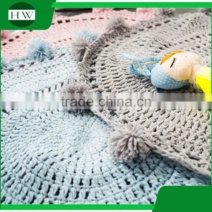 Wholesale Custom Soft Fiber Baby Kids Children Play Nursery Crochet Round Carpet Rug thumbnail-2