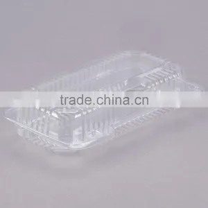 Duralock Clear Hinged Plastic Small Oblong Container, Clamshell Clear Take Out Food Box For Hotdog thumbnail-2