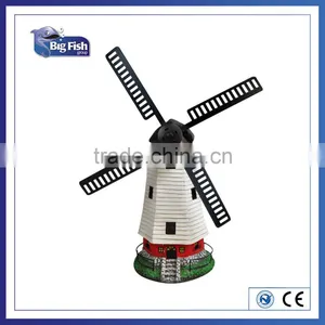Outdoor Decorative Polyresin Garden Solar Light Motion Wind Mill LED Garden Light Solar thumbnail-1