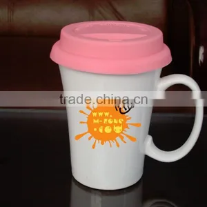 8oz Porcelain Mug With Silicone Lid Ceramic Mug With Lid New Bone China Mug With Lid thumbnail-2