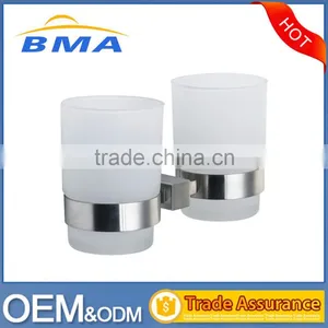 Bathroom Accessories Stainless Steel Wall Mounted Bathroom Double Tumbler Holder thumbnail-1