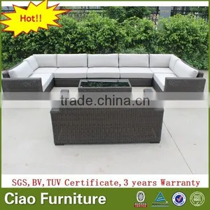 Rattan Aluminum Frame Garden Sofa Set With Cushion Outdoor Furniture thumbnail-2
