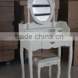 Vanity Dressing Table With Mirror With Stool thumbnail-1