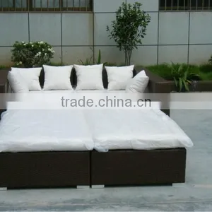Double Rattan Sofa Bed Outdoor Rattan Furniture thumbnail-6