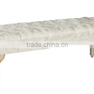BISINI Ivory Color European Style Wooden Dressing Long Bench Chair for Bedroom - BF07-70192B thumbnail-1