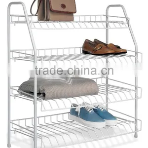 NEW Closet Shoe Storage Rack 4 Tier Metal Organizer Space Saving Standing Shelf thumbnail-1