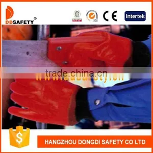 DDSAFETY Red Pvc Glove Smooth Finished For Construction thumbnail-2